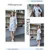 image:imageEkouaer Womens Robes Lightweight 34 Sleeve Short Knit Bathrobe Soft Knee Length Sleepwear Robes with Pockets SXXLBlue Floral