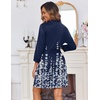 image:imageEkouaer Womens Robes Lightweight 34 Sleeve Short Knit Bathrobe Soft Knee Length Sleepwear Robes with Pockets SXXLBlue White Floral