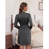 image:imageEkouaer Womens Robes Lightweight 34 Sleeve Short Knit Bathrobe Soft Knee Length Sleepwear Robes with Pockets SXXLDark Grey