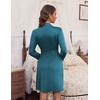 image:imageEkouaer Womens Robes Lightweight 34 Sleeve Short Knit Bathrobe Soft Knee Length Sleepwear Robes with Pockets SXXLLake Blue