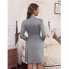 image:imageEkouaer Womens Robes Lightweight 34 Sleeve Short Knit Bathrobe Soft Knee Length Sleepwear Robes with Pockets SXXLLight Grey