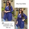 image:imageEkouaer Womens Robes Lightweight 34 Sleeve Short Knit Bathrobe Soft Knee Length Sleepwear Robes with Pockets SXXLNavy Blue