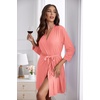 image:imageEkouaer Womens Robes Lightweight 34 Sleeve Short Knit Bathrobe Soft Knee Length Sleepwear Robes with Pockets SXXLOrange  Pink