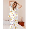 image:imageEkouaer Womens Silky Satin Pajamas Set Short Sleeve Button Down Sleepwear 2 Piece Lounge Set Pj SetBaseball