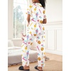 image:imageEkouaer Womens Silky Satin Pajamas Set Short Sleeve Button Down Sleepwear 2 Piece Lounge Set Pj SetBaseball