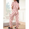 image:imageEkouaer Womens Silky Satin Pajamas Set Short Sleeve Button Down Sleepwear 2 Piece Lounge Set Pj SetBeige Cherry