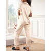 image:imageEkouaer Womens Silky Satin Pajamas Set Short Sleeve Button Down Sleepwear 2 Piece Lounge Set Pj SetChampagne