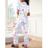 image:imageEkouaer Womens Silky Satin Pajamas Set Short Sleeve Button Down Sleepwear 2 Piece Lounge Set Pj SetColorful Bow Knot