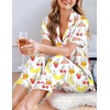 image:imageEkouaer Womens Silky Satin Pajamas Set Short Sleeve Button Down Sleepwear 2 Piece Lounge Set Pj SetFruit and Woman