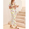 image:imageEkouaer Womens Silky Satin Pajamas Set Short Sleeve Button Down Sleepwear 2 Piece Lounge Set Pj SetFruit and Woman