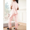image:imageEkouaer Womens Silky Satin Pajamas Set Short Sleeve Button Down Sleepwear 2 Piece Lounge Set Pj SetLight Pink