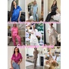 image:imageEkouaer Womens Silky Satin Pajamas Set Short Sleeve Button Down Sleepwear 2 Piece Lounge Set Pj SetPink Bow Knot
