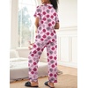 image:imageEkouaer Womens Silky Satin Pajamas Set Short Sleeve Button Down Sleepwear 2 Piece Lounge Set Pj SetRose Lipstick