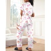 image:imageEkouaer Womens Silky Satin Pajamas Set Short Sleeve Button Down Sleepwear 2 Piece Lounge Set Pj SetWhite Bow