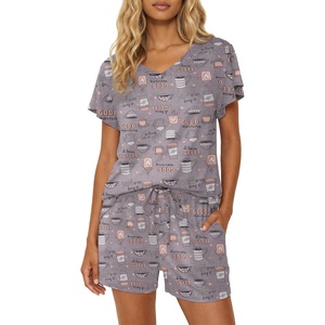 image:imageEkouaer Pajamas Set Women Casual Ruffle Sleeves Soft Comfy Loungewear Set with PocketsCoffee Cup