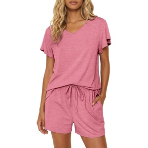 image:imageEkouaer Pajamas Set Women Casual Ruffle Sleeves Soft Comfy Loungewear Set with PocketsGray Purple