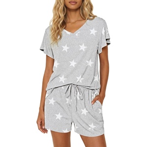 image:imageEkouaer Pajamas Set Women Casual Ruffle Sleeves Soft Comfy Loungewear Set with PocketsGrey Star