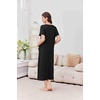 image:imageEkouaer 2 Pack Long Nightgowns for Women Short Sleeve Crew Neck Soft House Dress Loungewear Nightshirt with Pockets S3XLBlackNavy Blue