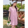 image:imageEkouaer Cotton Nightgowns for Women Short Sleeve Sleep Shirts TShirt Dress V Neck Nightshirt S3XLPnik Ploral