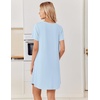 image:imageEkouaer Nightgowns for Women Bamboo Viscose Sleep Shirts T Shirt Night Gown Short Sleeve Nightshirt Cooling Pajama DressBaby Blue