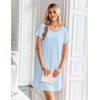 image:imageEkouaer Nightgowns for Women Bamboo Viscose Sleep Shirts T Shirt Night Gown Short Sleeve Nightshirt Cooling Pajama DressBaby Blue