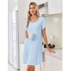 image:imageEkouaer Nightgowns for Women Bamboo Viscose Sleep Shirts T Shirt Night Gown Short Sleeve Nightshirt Cooling Pajama DressBaby Blue