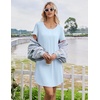 image:imageEkouaer Nightgowns for Women Bamboo Viscose Sleep Shirts T Shirt Night Gown Short Sleeve Nightshirt Cooling Pajama DressBaby Blue