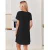 image:imageEkouaer Nightgowns for Women Bamboo Viscose Sleep Shirts T Shirt Night Gown Short Sleeve Nightshirt Cooling Pajama DressBlack