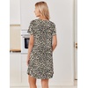 image:imageEkouaer Nightgowns for Women Bamboo Viscose Sleep Shirts T Shirt Night Gown Short Sleeve Nightshirt Cooling Pajama DressBlack Leopard