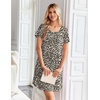 image:imageEkouaer Nightgowns for Women Bamboo Viscose Sleep Shirts T Shirt Night Gown Short Sleeve Nightshirt Cooling Pajama DressBlack Leopard