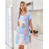image:imageEkouaer Nightgowns for Women Bamboo Viscose Sleep Shirts T Shirt Night Gown Short Sleeve Nightshirt Cooling Pajama DressBlue Purple Tie Dye