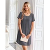 image:imageEkouaer Nightgowns for Women Bamboo Viscose Sleep Shirts T Shirt Night Gown Short Sleeve Nightshirt Cooling Pajama DressDark Grey