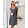 image:imageEkouaer Nightgowns for Women Bamboo Viscose Sleep Shirts T Shirt Night Gown Short Sleeve Nightshirt Cooling Pajama DressDark Grey