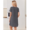 image:imageEkouaer Nightgowns for Women Bamboo Viscose Sleep Shirts T Shirt Night Gown Short Sleeve Nightshirt Cooling Pajama DressDark Grey
