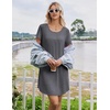 image:imageEkouaer Nightgowns for Women Bamboo Viscose Sleep Shirts T Shirt Night Gown Short Sleeve Nightshirt Cooling Pajama DressDark Grey