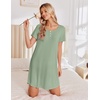 image:imageEkouaer Nightgowns for Women Bamboo Viscose Sleep Shirts T Shirt Night Gown Short Sleeve Nightshirt Cooling Pajama DressLight Green