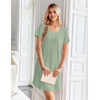 image:imageEkouaer Nightgowns for Women Bamboo Viscose Sleep Shirts T Shirt Night Gown Short Sleeve Nightshirt Cooling Pajama DressLight Green