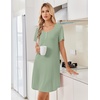 image:imageEkouaer Nightgowns for Women Bamboo Viscose Sleep Shirts T Shirt Night Gown Short Sleeve Nightshirt Cooling Pajama DressLight Green