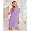 image:imageEkouaer Nightgowns for Women Bamboo Viscose Sleep Shirts T Shirt Night Gown Short Sleeve Nightshirt Cooling Pajama DressLilac