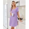 image:imageEkouaer Nightgowns for Women Bamboo Viscose Sleep Shirts T Shirt Night Gown Short Sleeve Nightshirt Cooling Pajama DressLilac