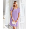 image:imageEkouaer Nightgowns for Women Bamboo Viscose Sleep Shirts T Shirt Night Gown Short Sleeve Nightshirt Cooling Pajama DressLilac