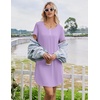 image:imageEkouaer Nightgowns for Women Bamboo Viscose Sleep Shirts T Shirt Night Gown Short Sleeve Nightshirt Cooling Pajama DressLilac