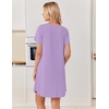 image:imageEkouaer Nightgowns for Women Bamboo Viscose Sleep Shirts T Shirt Night Gown Short Sleeve Nightshirt Cooling Pajama DressLilac