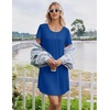 image:imageEkouaer Nightgowns for Women Bamboo Viscose Sleep Shirts T Shirt Night Gown Short Sleeve Nightshirt Cooling Pajama DressNavy