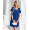 image:imageEkouaer Nightgowns for Women Bamboo Viscose Sleep Shirts T Shirt Night Gown Short Sleeve Nightshirt Cooling Pajama DressNavy