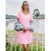 image:imageEkouaer Nightgowns for Women Bamboo Viscose Sleep Shirts T Shirt Night Gown Short Sleeve Nightshirt Cooling Pajama DressPink
