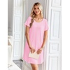 image:imageEkouaer Nightgowns for Women Bamboo Viscose Sleep Shirts T Shirt Night Gown Short Sleeve Nightshirt Cooling Pajama DressPink