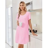 image:imageEkouaer Nightgowns for Women Bamboo Viscose Sleep Shirts T Shirt Night Gown Short Sleeve Nightshirt Cooling Pajama DressPink