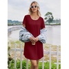 image:imageEkouaer Nightgowns for Women Bamboo Viscose Sleep Shirts T Shirt Night Gown Short Sleeve Nightshirt Cooling Pajama DressWine Red