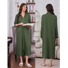 image:imageEkouaer Zipper Robes for Women Long Sleeve Lightweight House Coats with Pockets Zip Up Bathrobe Loungewear S3XLArmy Green